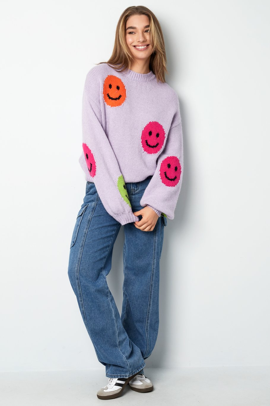 Smiley Strickpullover - grau Bild10